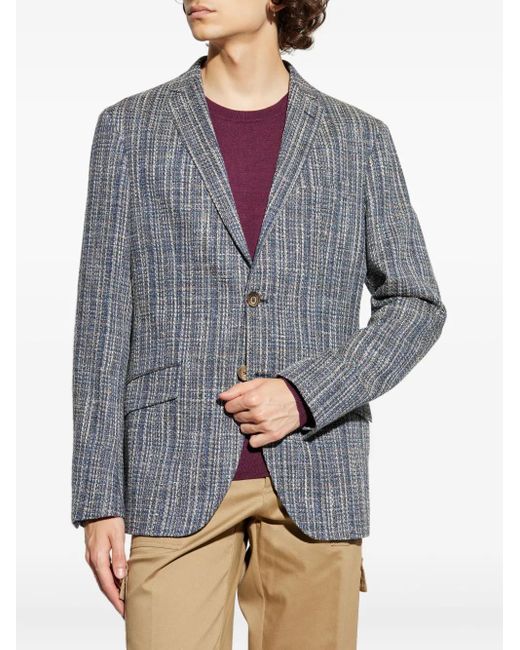 Etro Blue Tweed Blazer for men