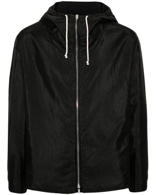 Jil Sander Black Padded Hooded Jacket for men