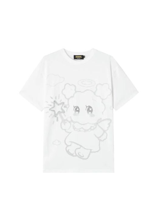 Mini Cream White Graphic-Print T-Shirt