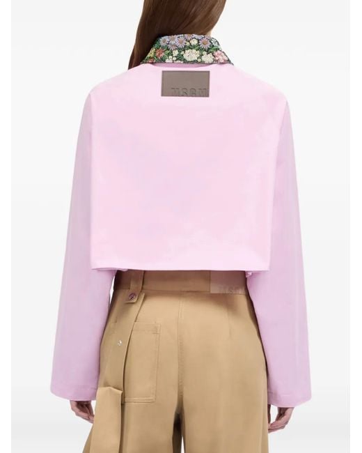 Chaqueta Corta Con Cuello Floral MSGM de color Pink