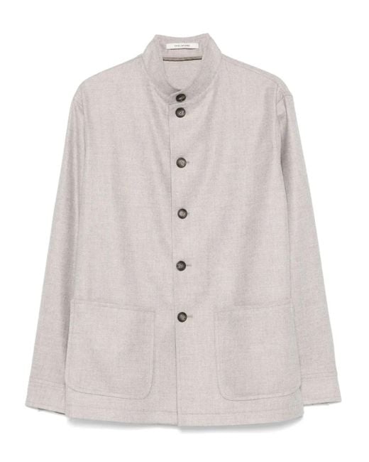Tagliatore Button-Up Shirtjack in het White voor heren