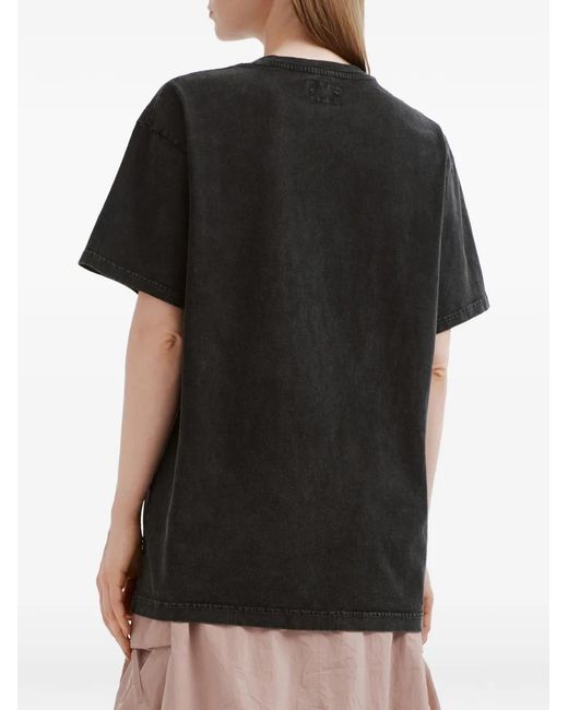 Izzue Black Graphic-Print T-Shirt