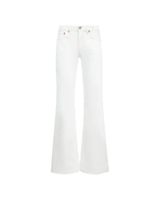 R13 White Jean Effie À Coupe Évasée
