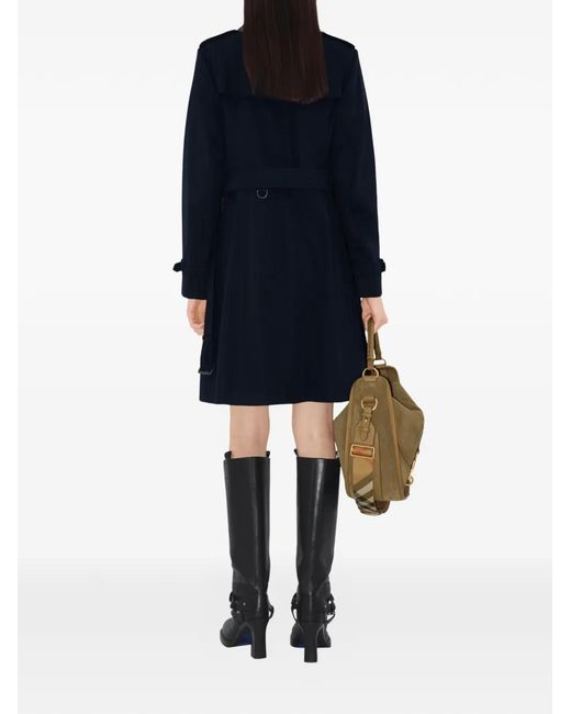 Burberry Blue Mid-Length Chelsea Heritage Trench Coat