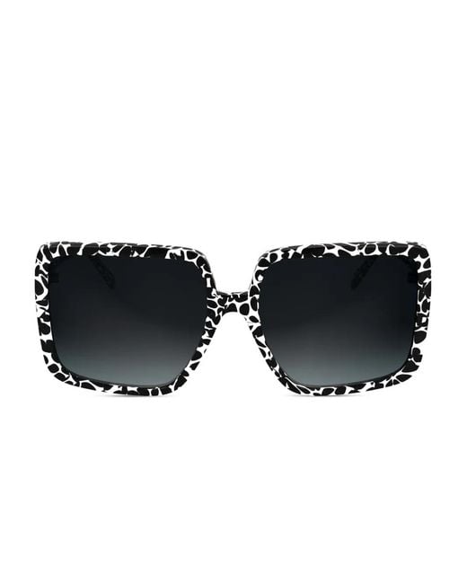 Karl Lagerfeld Black Rectangle-Frame Sunglasses