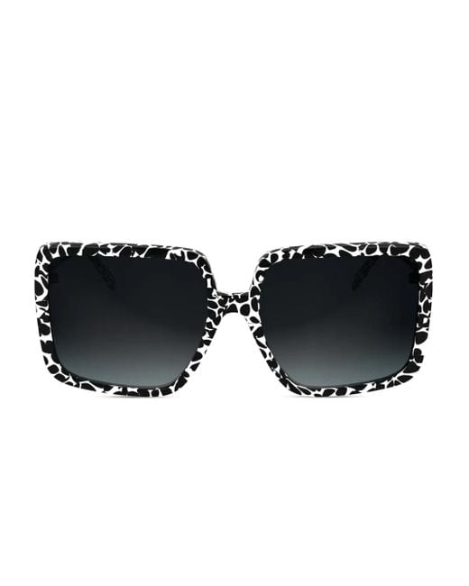 Karl Lagerfeld Black Rectangle-Frame Sunglasses