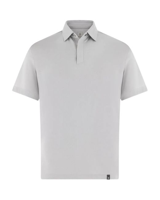 Boggi Gray High-Performance Piqué Polo Shirt With S-Cafè Yarn for men