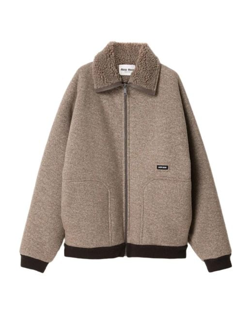 Miu Miu Natural Bomberjacke Aus Fleece