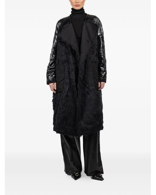R13 Black Reversible Fringed Coat