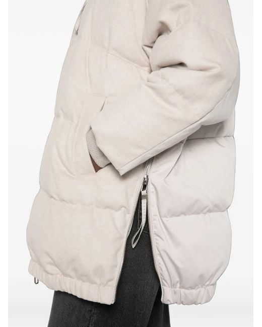 DUNO White Quilted High-Neck Jacket
