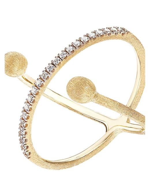 Nanis Metallic 18K Small Élite Diamond Criss-Cross Ring