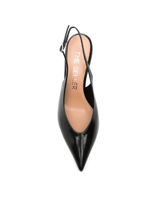 The Seller Black Kari Pointed Slingback Pumps