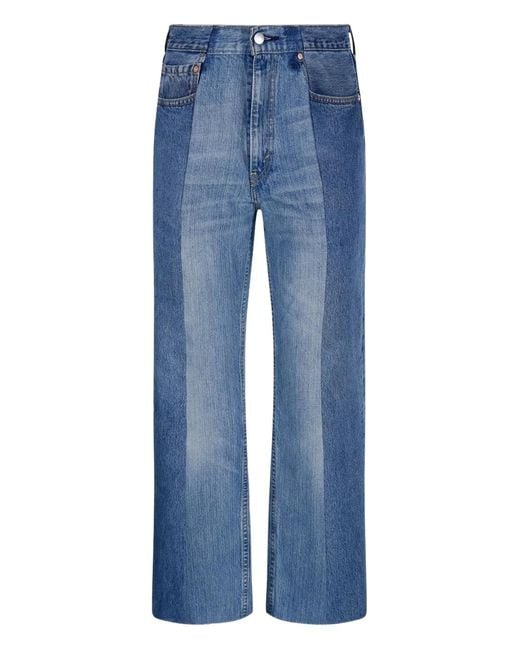 E.L.V. Denim Jeans Met Vlakken in het Blue