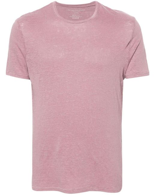 Majestic Filatures Pink Crew-neck Fine-knit T-shirt for men