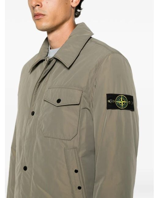 Stone Island Natural Logo-Patch Zip-Fastening Jacket for men