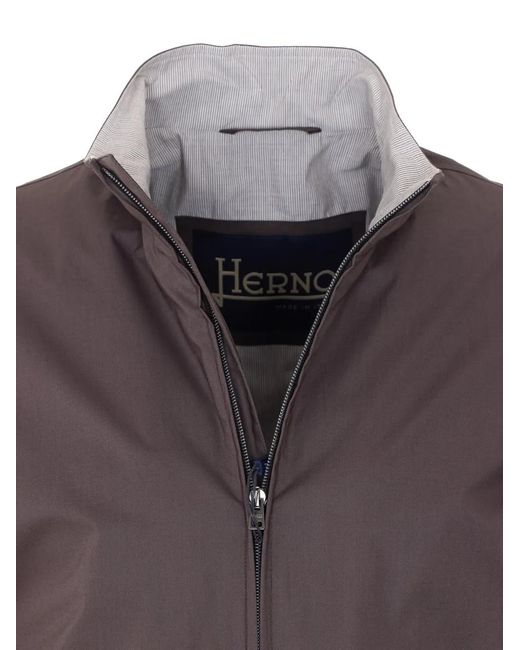 Herno Purple Zip High-Neck Jacket for men