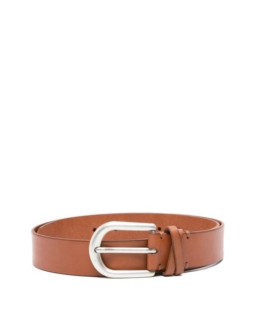 Marc O' Polo Brown Buckle-Fastening Leather Belt