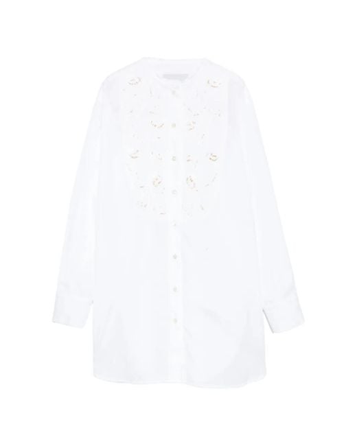 HIPPY REALISTI White Embroidered-Bib Shirt