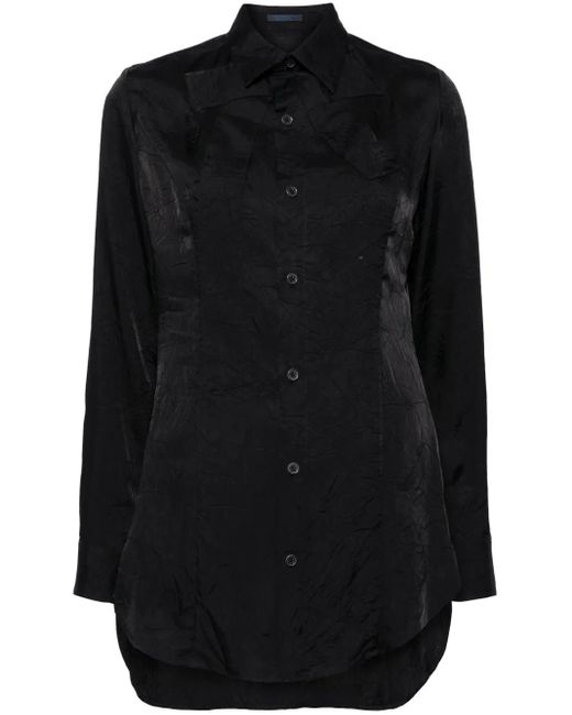 Yohji Yamamoto Black Hemd Mit Einsätzen