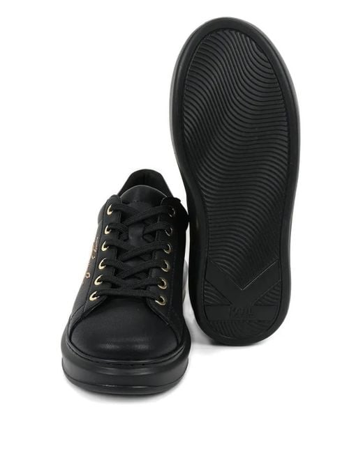 Karl Lagerfeld Black Kapri Logo-Detail Platform Sneakers