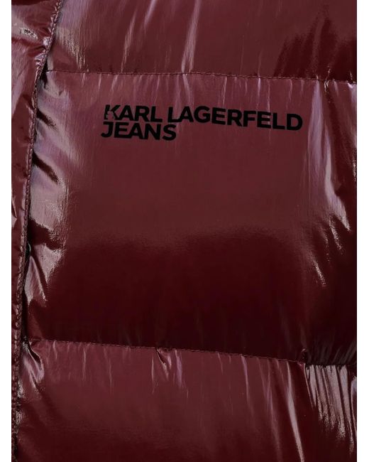 Karl Lagerfeld Red Gesteppter Kapuzenmantel Mit Perlen