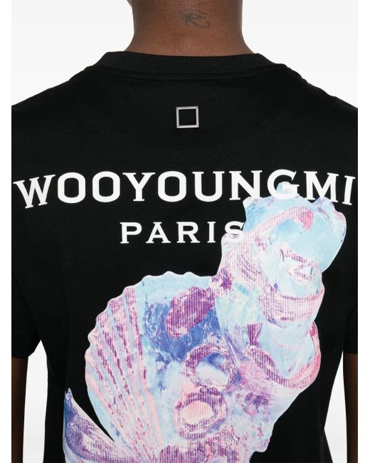 T-Shirt Con Grafica di Wooyoungmi in Black