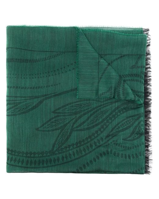 Alberta Ferretti Green Floral Print Scarf