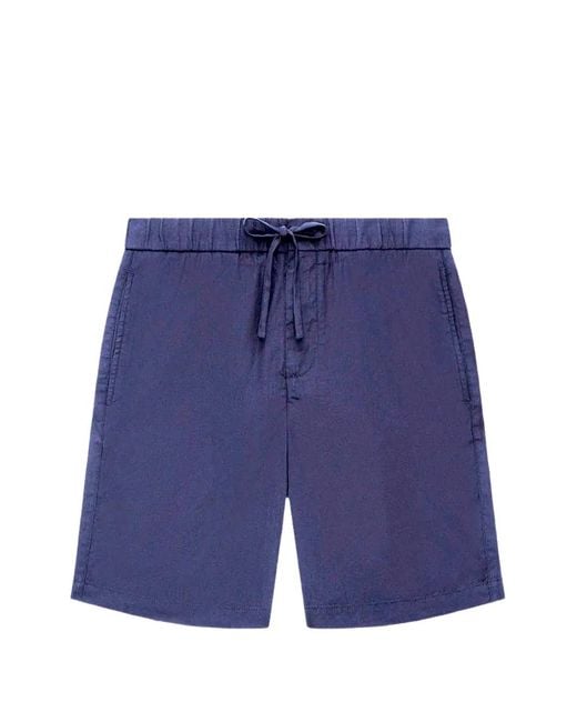 Frescobol Carioca Blue Felipe Linen Shorts for men