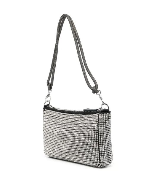 Twinset Gray Crystal Embellished Shoulder Bag