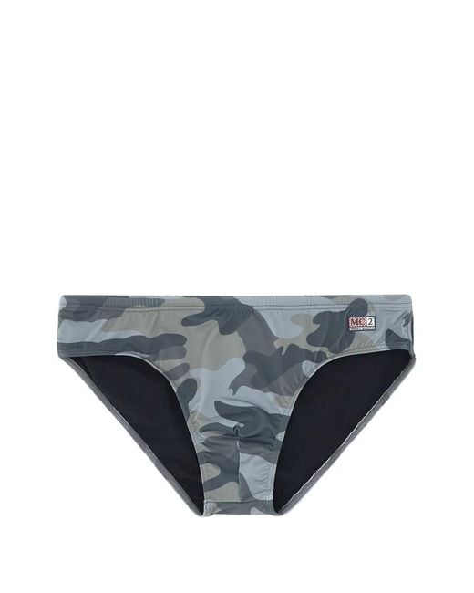 Mc2 Saint Barth Gray Cayo Camouflage-Print Swim Briefs for men