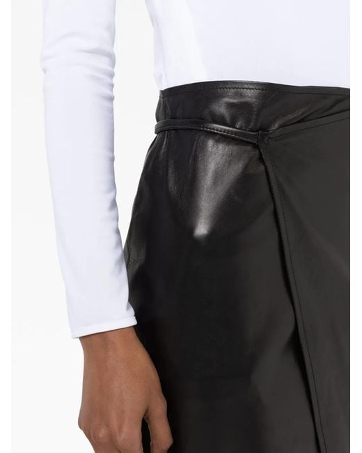 Vetements Black Asymmetric Leather Skirt