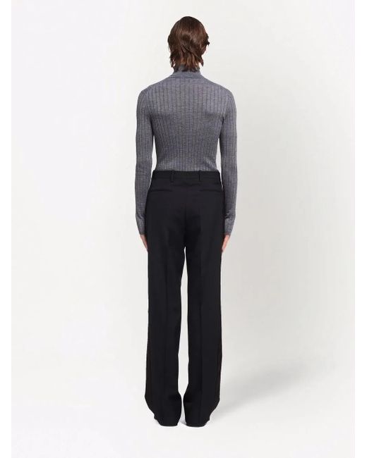 Prada Black Tailored Straight-Leg Trousers for men