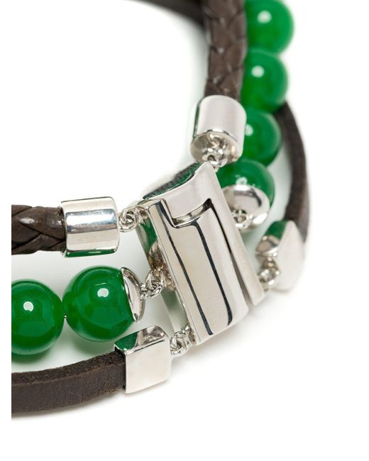 Amir Slama X Julio Okubo Armband mit Perlen in Green für Herren