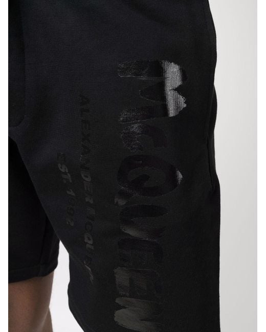 Alexander McQueen Joggingshorts mit Logo-Print in Black für Herren