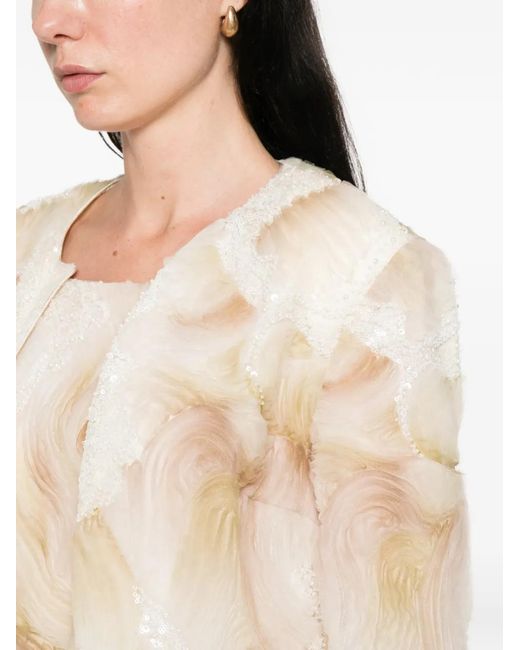 DE SANTIS White Sequin-Embellished Coat