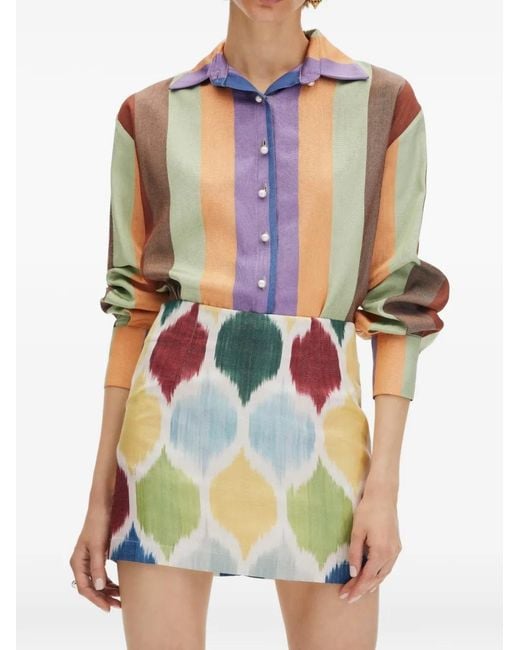 Punicana Natural Striped Pearl-Button Shirt