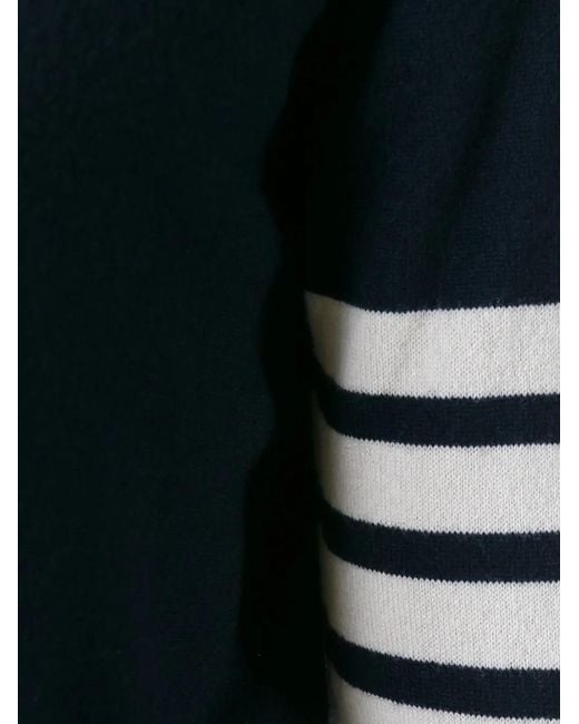 Thom Browne Blue 4-Bar Stripe Cashmere Turtleneck for men
