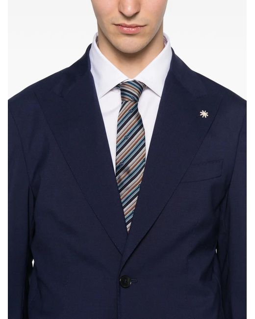 Manuel Ritz Blue Single-Breasted Suit for men