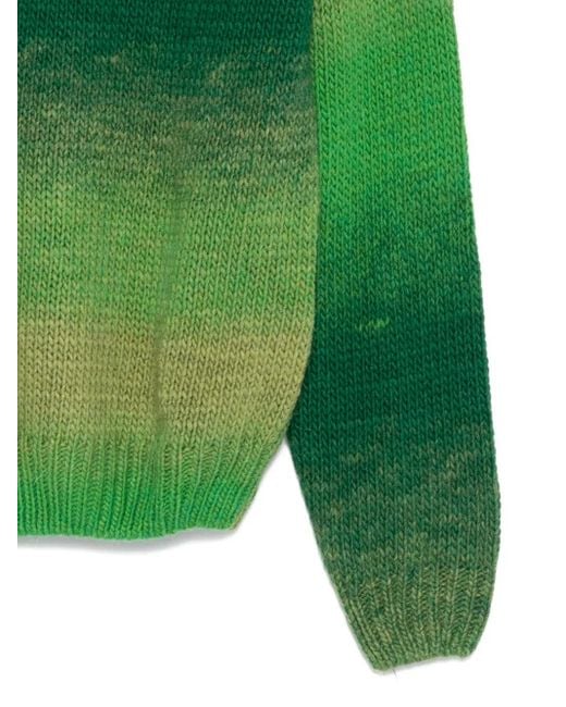 Manuel Ritz Green Gradient-Effect Alpaca-Blend Sweater for men