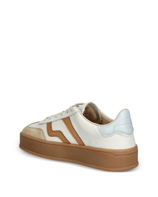 Gant White Cuzmani Suede-Detail Sneakers