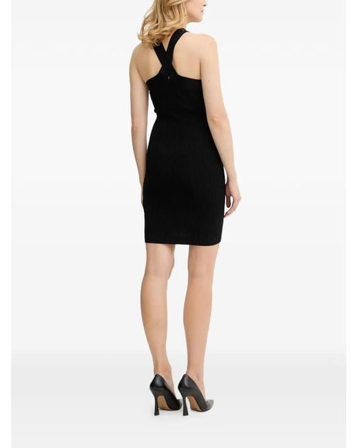 armani exchange halter dress ARMANI EXCHANGE Halterneck Mini Dress in Black