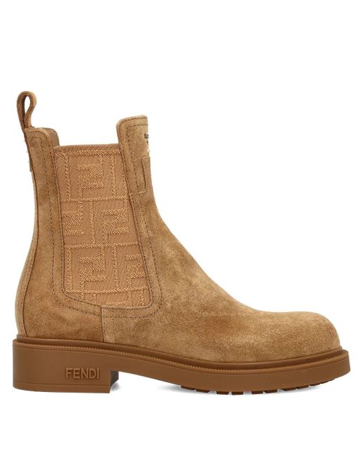 Fendi Brown Filo Suede Biker Boot