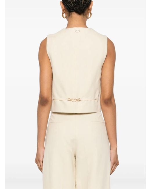 Twinset Natural Logo-Plaque Waistcoat