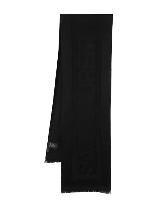 Saint Laurent Sjaal Met Logoprint in het Black