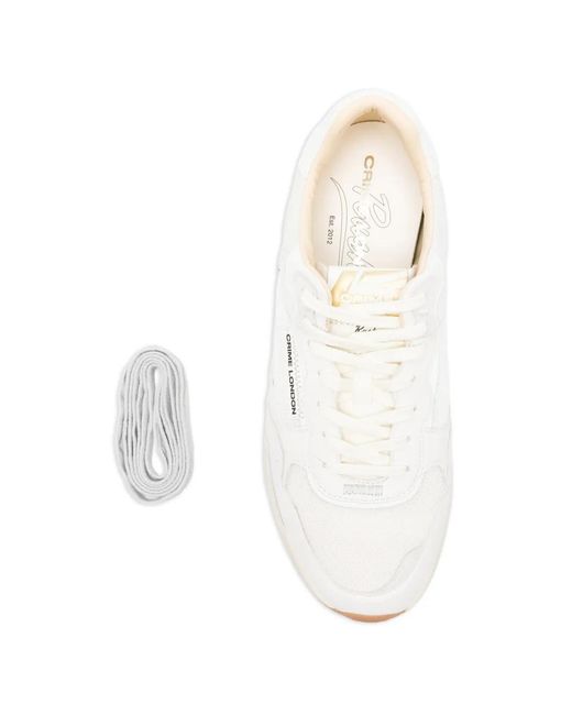 Crime London White Rush Panelled Sneakers for men