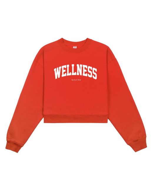 Sporty & Rich Cropped Sweater in het Red