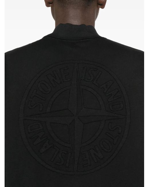 Stone Island Black Long-Sleeve High-Neck Sweater for men