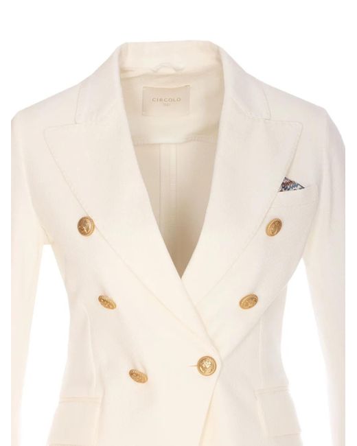 Circolo 1901 Natural Double-Breasted Blazer