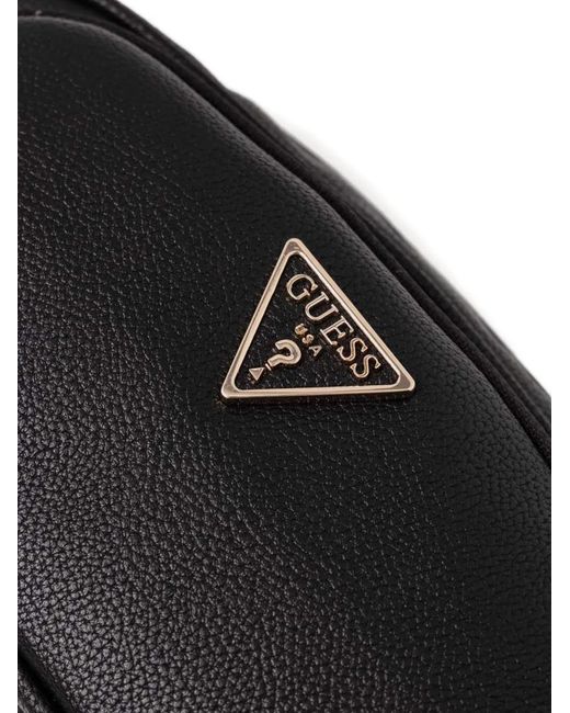 Guess Black Zip-Fastening Logo-Detail Cross-Body Bag