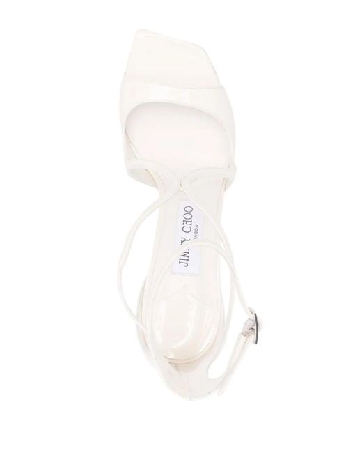 Jimmy Choo White Sandals Leather Salpa Plastic Metal